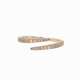 Stackable Rings-Minimalistic Wrapped Open Band in Solid 14k Yellow Gold || Round Diamonds || Wedding Band || Natural Diamonds || Stackable || - NNJGemstones