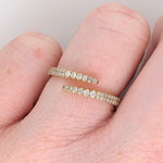 Stackable Rings-Minimalistic Wrapped Open Band in Solid 14k Yellow Gold || Round Diamonds || Wedding Band || Natural Diamonds || Stackable || - NNJGemstones