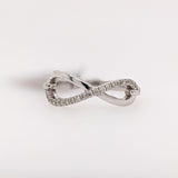 Statement Rings-Infinity Sign Band | 14k White Gold | Natural Diamond Accents |Valentines Day - NNJGemstones