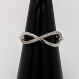 Statement Rings-Infinity Sign Band | 14k White Gold | Natural Diamond Accents |Valentines Day - NNJGemstones