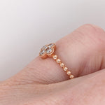 Stackable Rings-Clover Shaped Diamond Ball Band Ring in Solid 14k Rose Gold || Round Diamonds || Customizable || Natural Diamonds || Stackable || - NNJGemstones