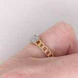 Stackable Rings-Natural Diamond Ring w Chain Band in Solid 14k Rose Gold || Round Diamonds || Customizable || Natural Diamonds || Stackable || - NNJGemstones