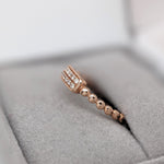 Stackable Rings-Pretty Natural Diamond Ring in Solid 14k Rose Gold || Ball Band || Round Diamonds || Customizable || Natural Diamonds || Stackable || - NNJGemstones