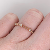 Stackable Rings-Minimalistic Ball Band w Natural Diamond Accents in Solid 14k Rose Gold || Ball Band || Round Diamonds || Customizable || Stackable || - NNJGemstones