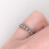 Stackable Rings-Classic Stackable Band w Natural Diamond Accents in Solid 14k White Gold || Customizable || Wedding Band || Stackable || Simplistic || - NNJGemstones