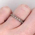 Stackable Rings-Classic Stackable Band w Natural Diamond Accents in Solid 14k White Gold || Customizable || Wedding Band || Stackable || Simplistic || - NNJGemstones