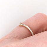 Stackable Rings-Curved Shadow Band w Natural Diamond Accents in Solid 14k Yellow Gold | Customizable | Wedding Band | Stackable | Classic - NNJGemstones