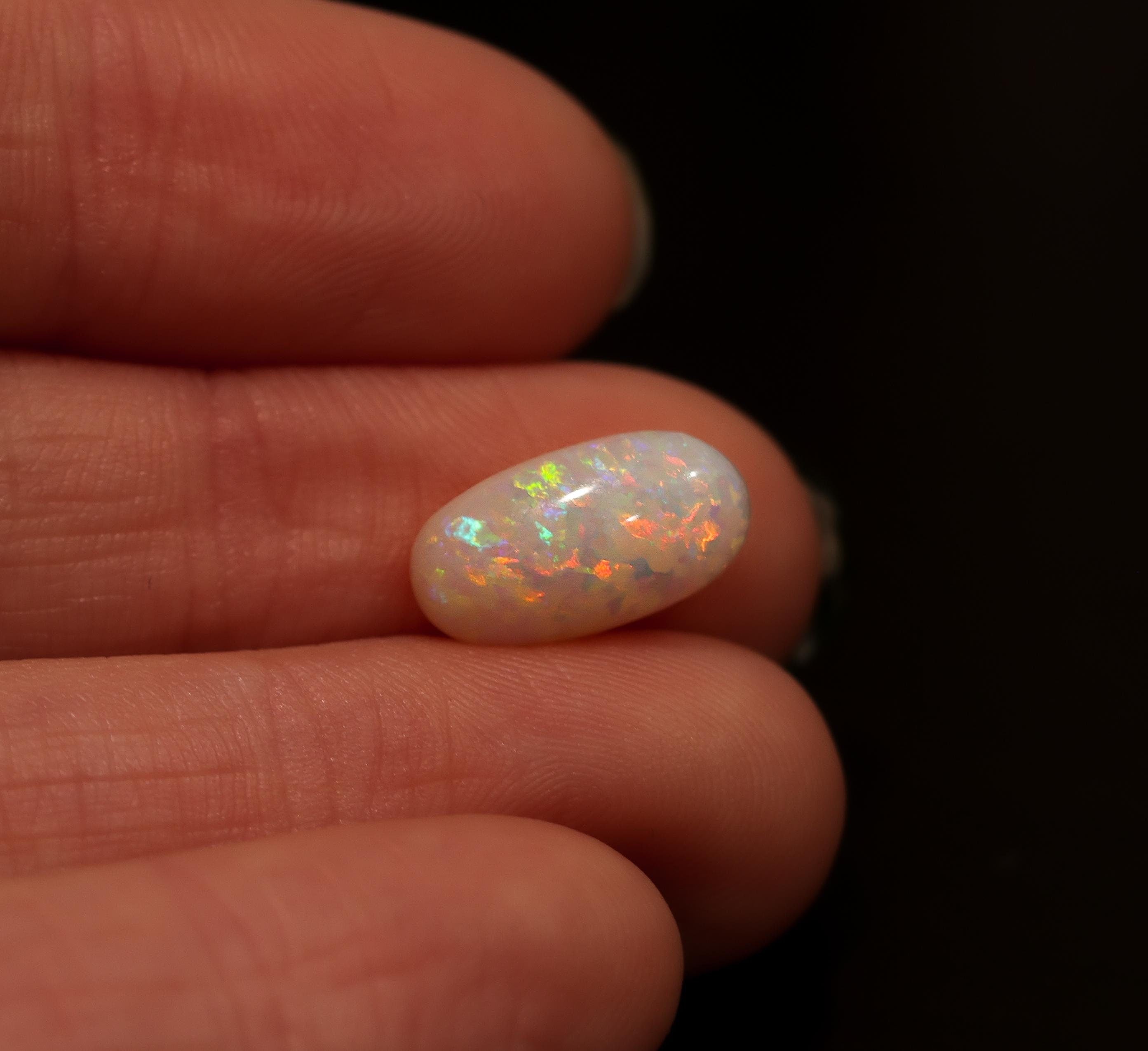 Gemstones-Stunning Elongated Brazilian Opal Loose Gemstone || Oval 13x7mm || Loose Gemstone || October Birthstone || Customizable || - NNJGemstones