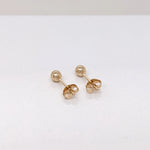 Stud Earrings-Dainty Ball Studs in 14k Gold Ball Studs | Round 3mm 4mm 5mm 6mm 7mm 8mm 9mm 10mm | Pushback | Daily Wear | Minimalist | Hollow | - NNJGemstones