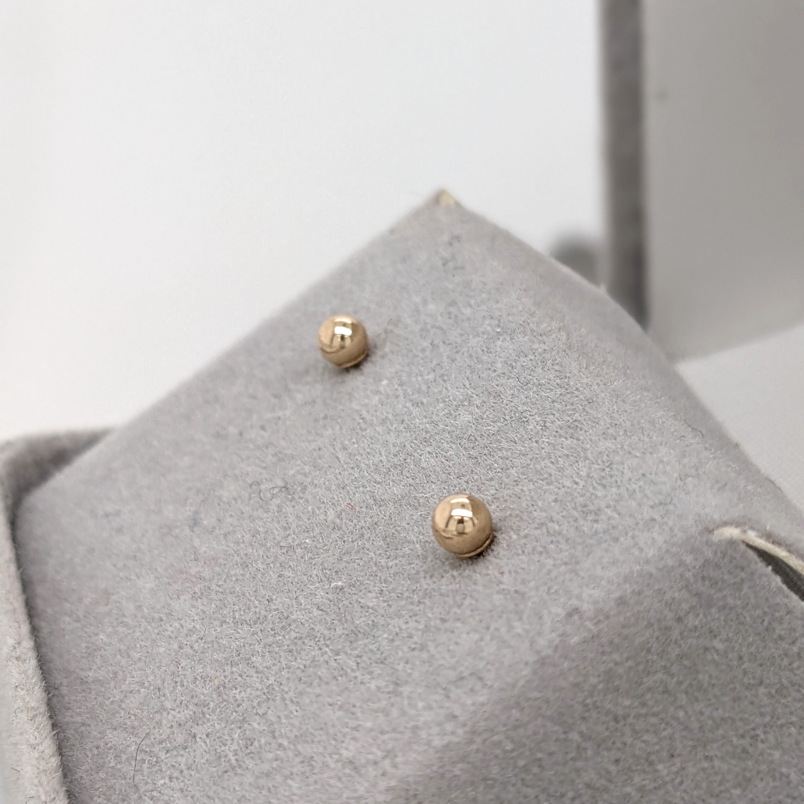Stud Earrings-Dainty Ball Studs in 14k Gold Ball Studs | Round 3mm 4mm 5mm 6mm 7mm 8mm 9mm 10mm | Pushback | Daily Wear | Minimalist | Hollow | - NNJGemstones