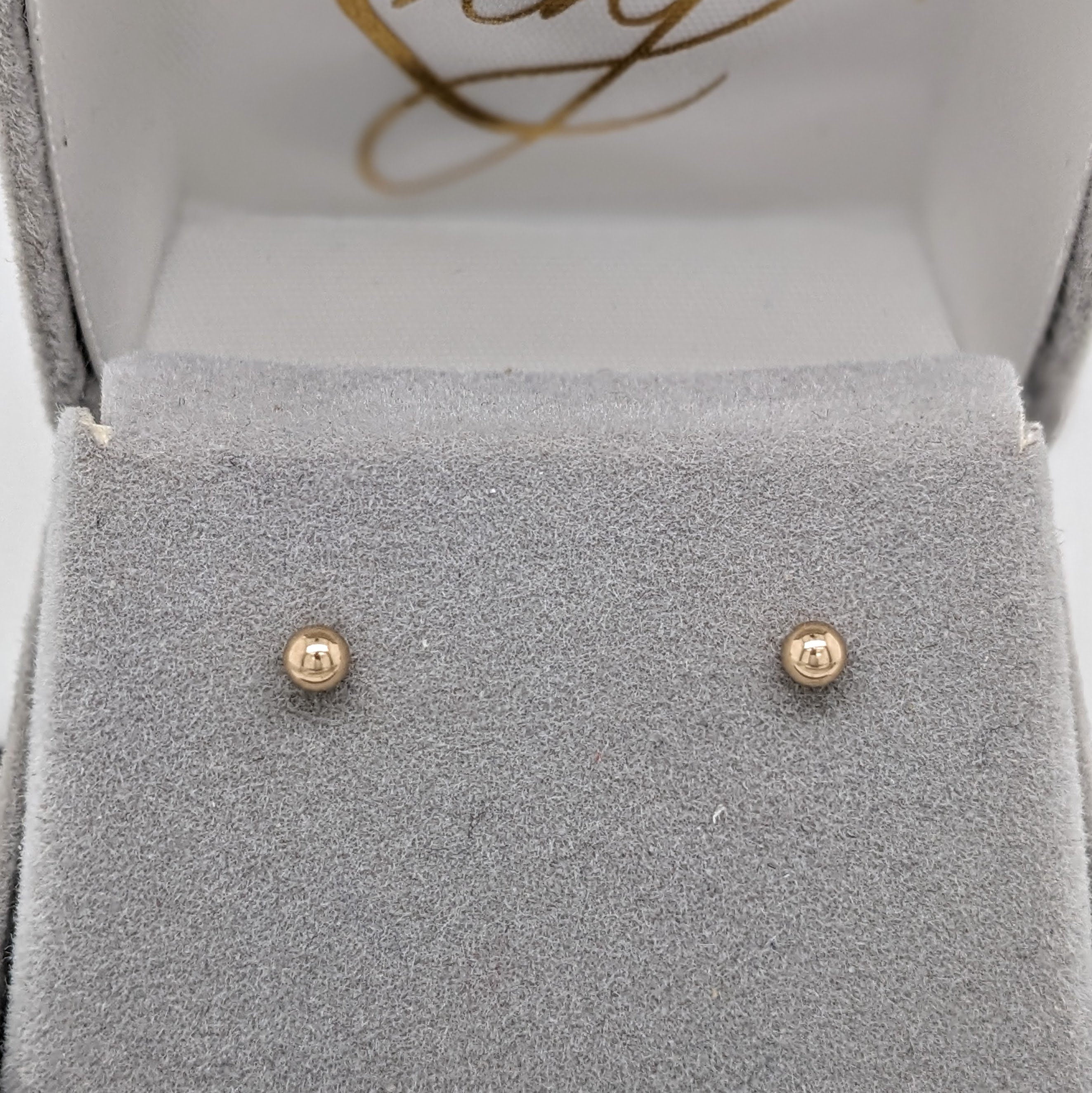 Stud Earrings-Dainty Ball Studs in 14k Gold Ball Studs | Round 3mm 4mm 5mm 6mm 7mm 8mm 9mm 10mm | Pushback | Daily Wear | Minimalist | Hollow | - NNJGemstones
