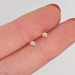 Stud Earrings-Dainty Ball Studs in 14k Gold Ball Studs | Round 3mm 4mm 5mm 6mm 7mm 8mm 9mm 10mm | Pushback | Daily Wear | Minimalist | Hollow | - NNJGemstones
