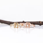 Statement Rings-Art Deco Style Ring Semi Mount in Solid 14K Gold w Diamond Accents | Emerald Cut Radiant Cut | Ring Setting | Custom Jewelry - NNJGemstones