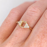 Statement Rings-Art Deco Style Ring Semi Mount in Solid 14K Gold w Diamond Accents | Emerald Cut Radiant Cut | Ring Setting | Custom Jewelry - NNJGemstones
