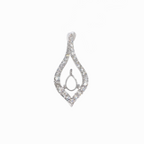 Delicate Twist Diamond Halo Pendant Setting in 14K Solid Gold | Pear Shape | Customizable