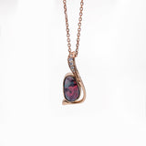 Misa 14k Solid Rose Gold W Natural Diamond Accents Pendant | 8x5mm