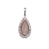 Keshvi 14K Solid Gold Morganite Pendant with Earth Mined Diamonds Accents, Pear 21x11mm