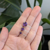 Four Prong Round Amethyst Solitaire Stud Earrings | 3mm 4mm 5mm 6mm 7mm 8mm