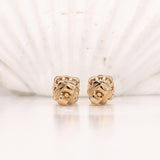Classic Sparkly Diamond Studs in Solid 14K Gold | Cluster Design | Minimalist | Daily Wear | Simple Diamond Earrings |