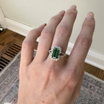 2.7ct Chrome Tourmaline Ring w Earth Mined Diamonds in Solid 14K Gold | EM 11x6