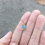 Boulder Opal Pendant w Earth Mined Diamonds in Solid 14K Gold | Fancy 6.7x5mm