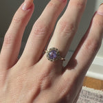 1.5ct Purple Sapphire Ring w Earth Mined Diamonds in Solid 14K Gold | Oval 7x6mm