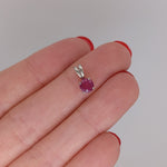 Red Ruby Pendant in Solid 14K White Gold | Round 5mm | Solitaire Pendant