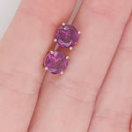 Purple Garnet Studs in Solid 14K Yellow, White or Rose Gold || Round 7mm | Solitaire Findings | Gemstone Earrings |