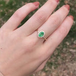 Timeless Zambian Emerald Ring in Solid 14k Yellow Gold with Natural Diamond Accents | Oval 7x5mm | May Birthstone | Minimalist Ring