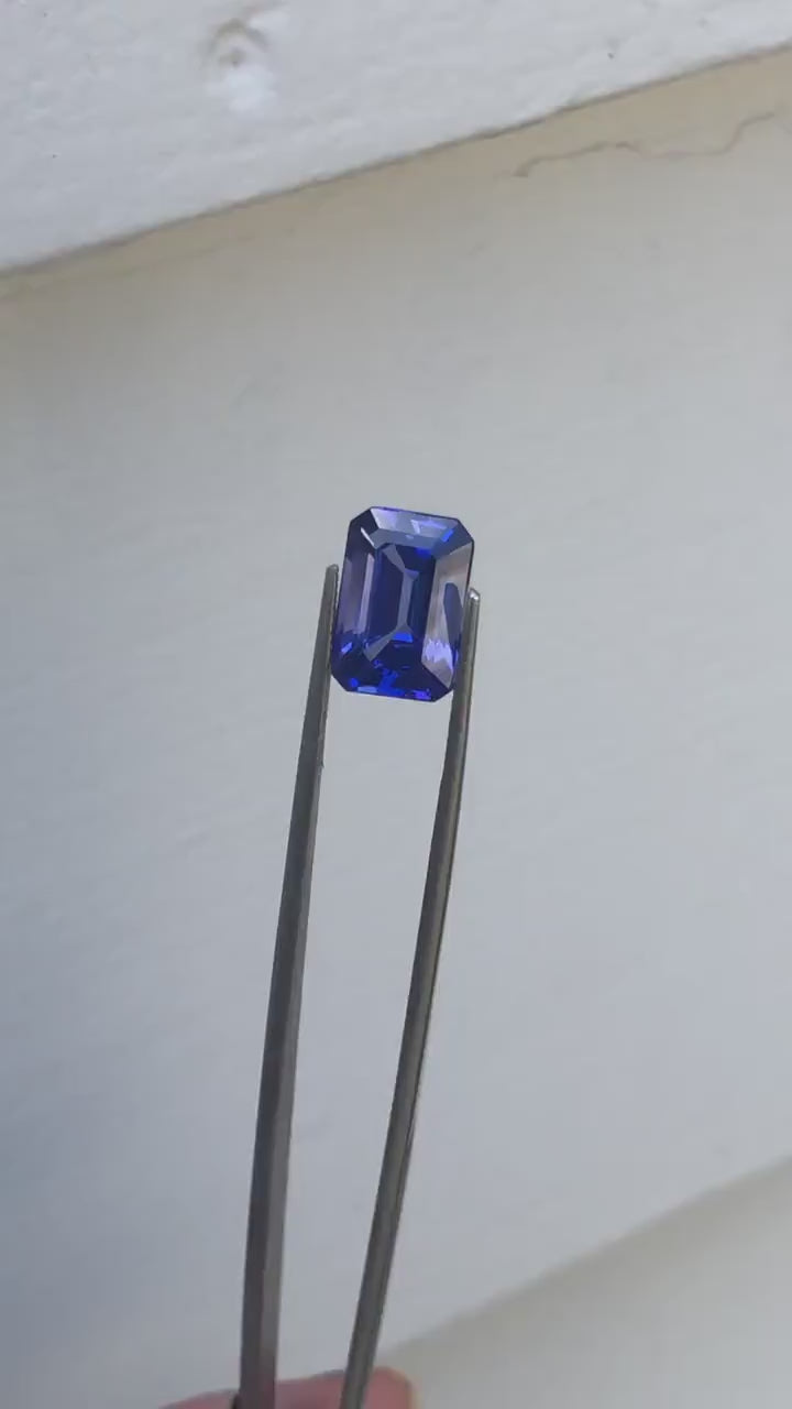 Deluxe AAAA Tanzanite Loose Gemstone | Emerald Cut 12x8mm | December Birthstone | Block D | Blue Center Stone for Jewelry Design | 5 Carat