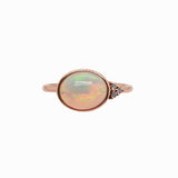 2ct Opal Ring w Natural Diamond Accents in Solid 14K Yellow Gold | OV 10x8mm