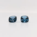 Natural Square Cushion Cut London Blue Topaz – Calibrated Loose Faceted Gemstone for Jewelry Making