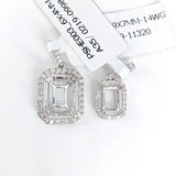 Pendant Semi-Mount with Diamond Accent Halo and Bail in 14k Gold | Emerald Cut