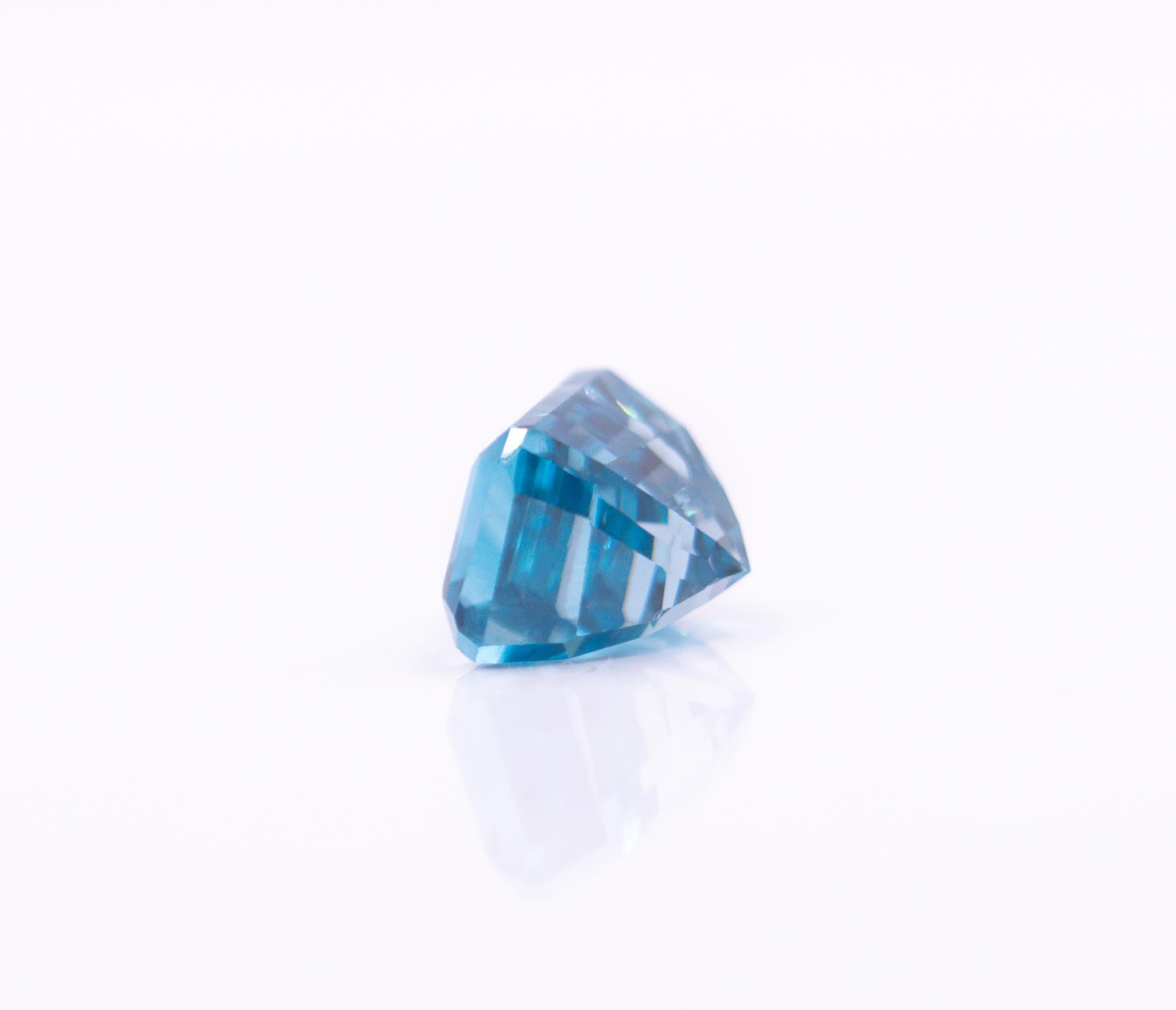 4 Carat Vivid Blue Zircon | EM 9x6mm