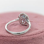 Beautiful Aquamarine Ring in Solid 14K White Gold with a Halo of Natural Diamond