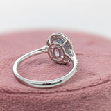 Beautiful Aquamarine Ring in Solid 14K White Gold with a Halo of Natural Diamond