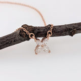 Cute Flower Shaped Pendant in Solid 14k Rose Gold with Natural Diamonds