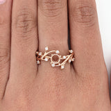 Nebula Collection | Diamond Accented Ring Setting in 14k Solid Gold | Round