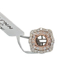 Luna Collection | Double Halo w Baguette & Round Diamonds Ring Setting