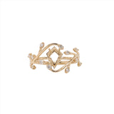 Nebula Collection | Diamond Accented Ring Setting in 14k Solid Gold | Kite Shape