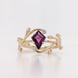 Nebula Collection | Diamond Accented Ring Setting in 14k Solid Gold | Kite Shape