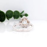 Luna Collection |  Trilliant Double Halo w Baguette & Round Diamonds Ring Setting