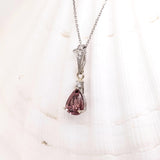 1.5ct Tourmaline Pendant w Natural Diamonds in Solid 14K Gold Pear Shape 6x9mm
