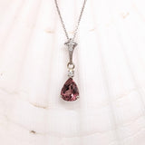 1.5ct Tourmaline Pendant w Natural Diamonds in Solid 14K Gold Pear Shape 6x9mm