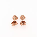 Demantoid Stud Earrings w Natural Diamond Halo In Solid 14K Rose Gold