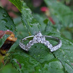 Shadow band for a Pear shape Ring in 14k Gold with round, marquise, and pear natural diamonds/ Wedding Band