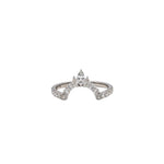 Shadow band for a Pear shape Ring in 14k Gold with round, marquise, and pear natural diamonds/ Wedding Band