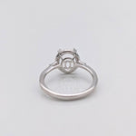 Engagement Ring Setting in 14K Solid White, Yellow, or Rose Gold with Diamond Halo & Baguette Diamonds || Oval 10x8mm || Customizable