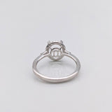 Engagement Ring Setting in 14K Solid White, Yellow, or Rose Gold with Diamond Halo & Baguette Diamonds || Oval 10x8mm || Customizable