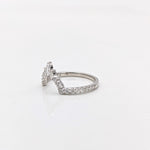 Shadow band for a Pear shape Ring in 14k Gold with round, marquise, and pear natural diamonds/ Wedding Band